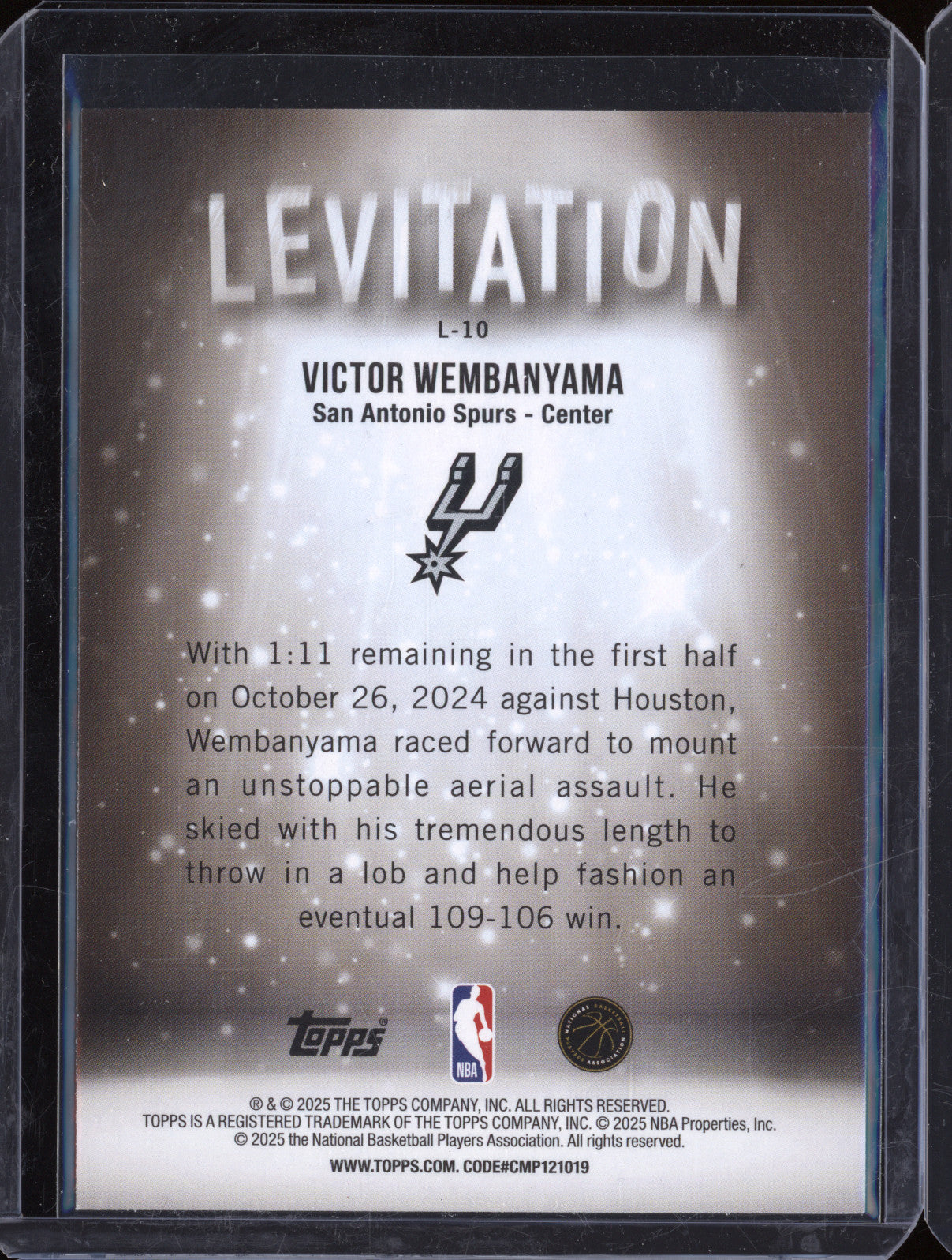 2025 NBA Basketball Topps Levitation L-10 Victor Wembanyama