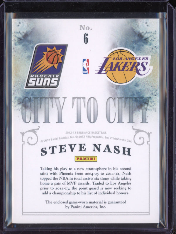 Steve Nash 2012-13 Panini Brilliance 6 City to City Jersey