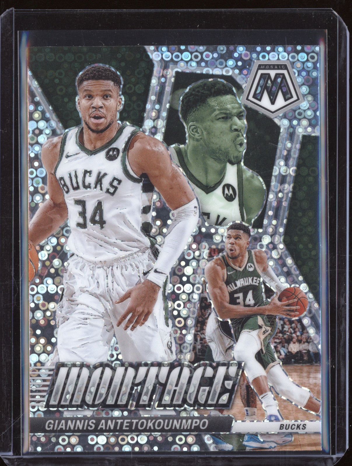 Giannis Antetokounmpo 2023-24 Panini Mosaic 15 Montage Fast Break