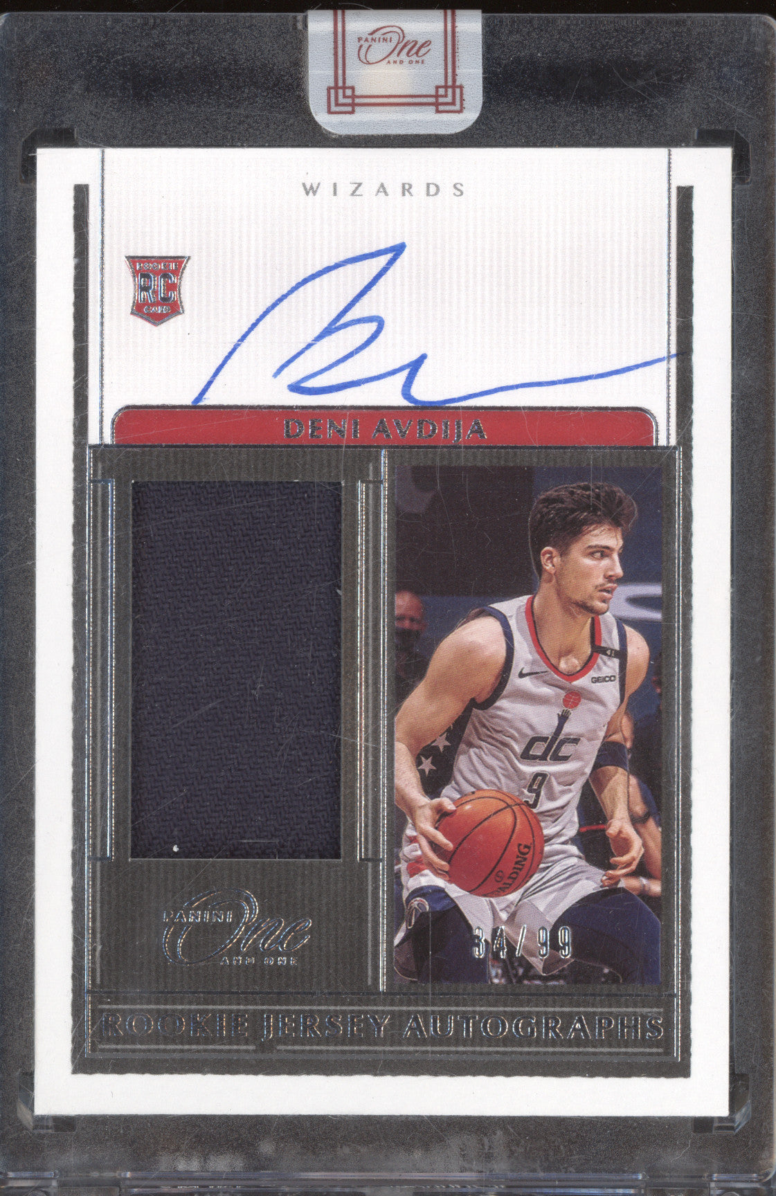2020-21 Panini One and One RJA-DEN Deni Avdija Rookie Jersey Auto 34/99 RC
