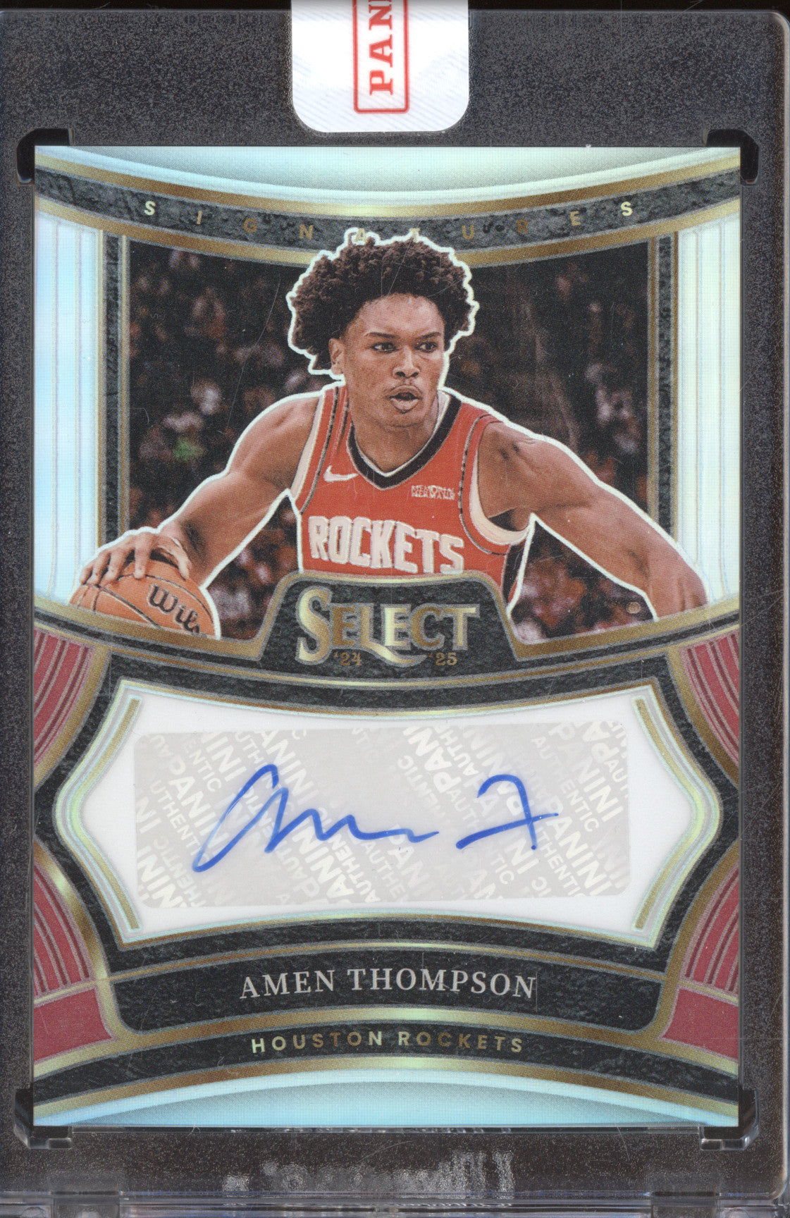 2024-25 Panini Select SIG-AMN Amen Thompson Silver Prizm Auto 101/249