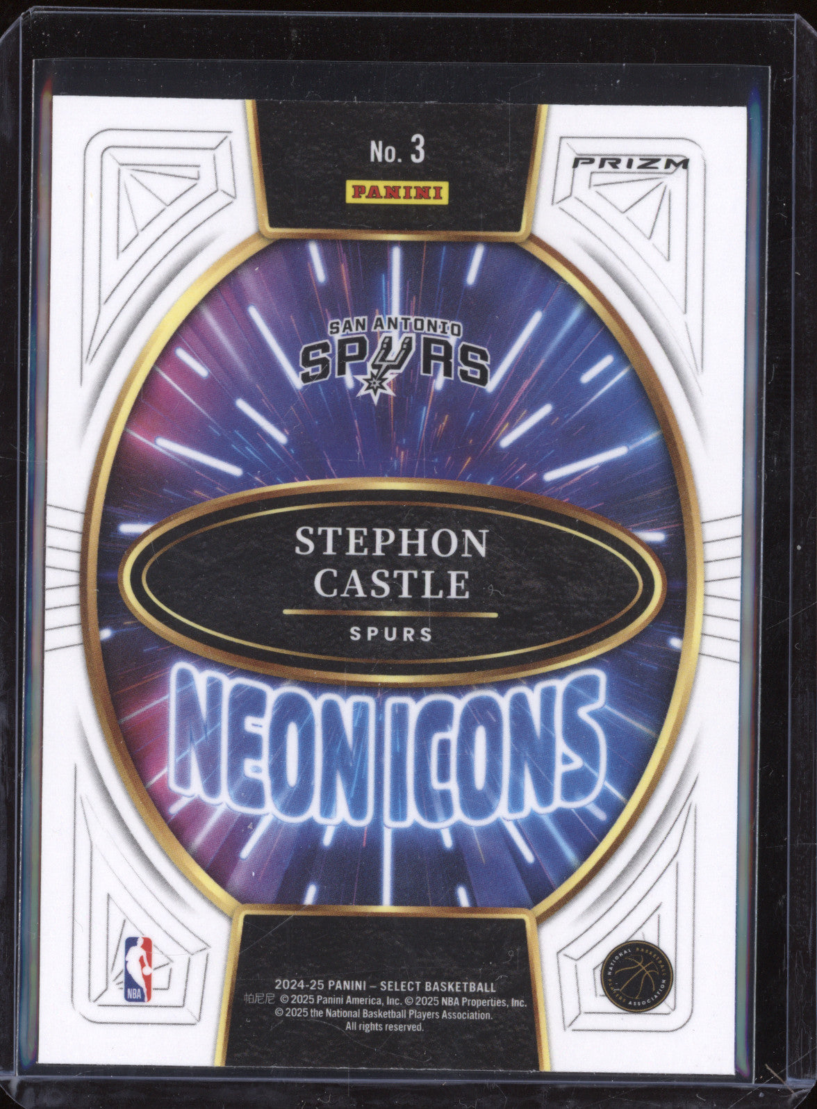 Stephon Castle 2024-25 Panini Select 3 Neon Icons Silver RC