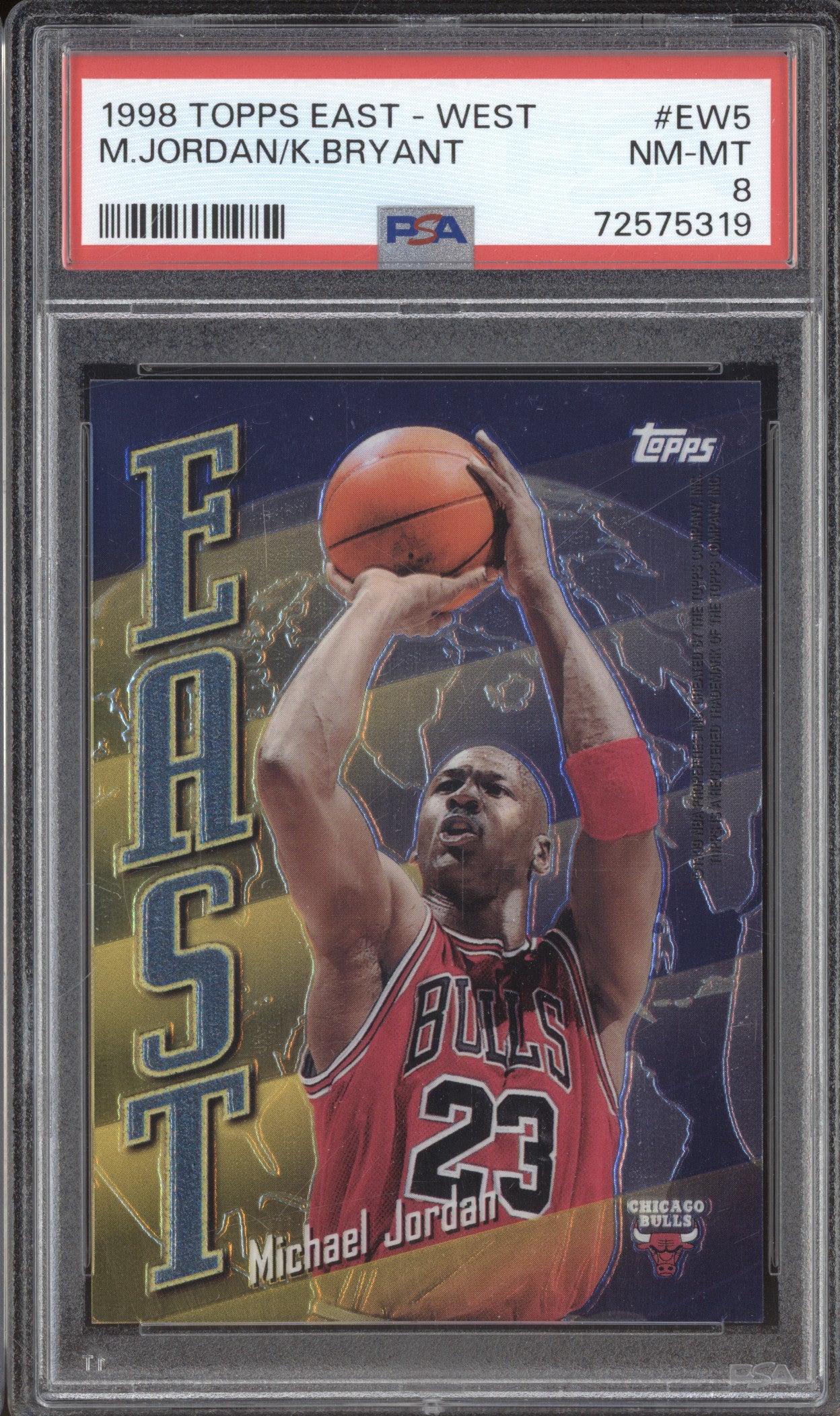 1998 Topps East - West EW5 Michael Jordan Kobe Bryant PSA 8