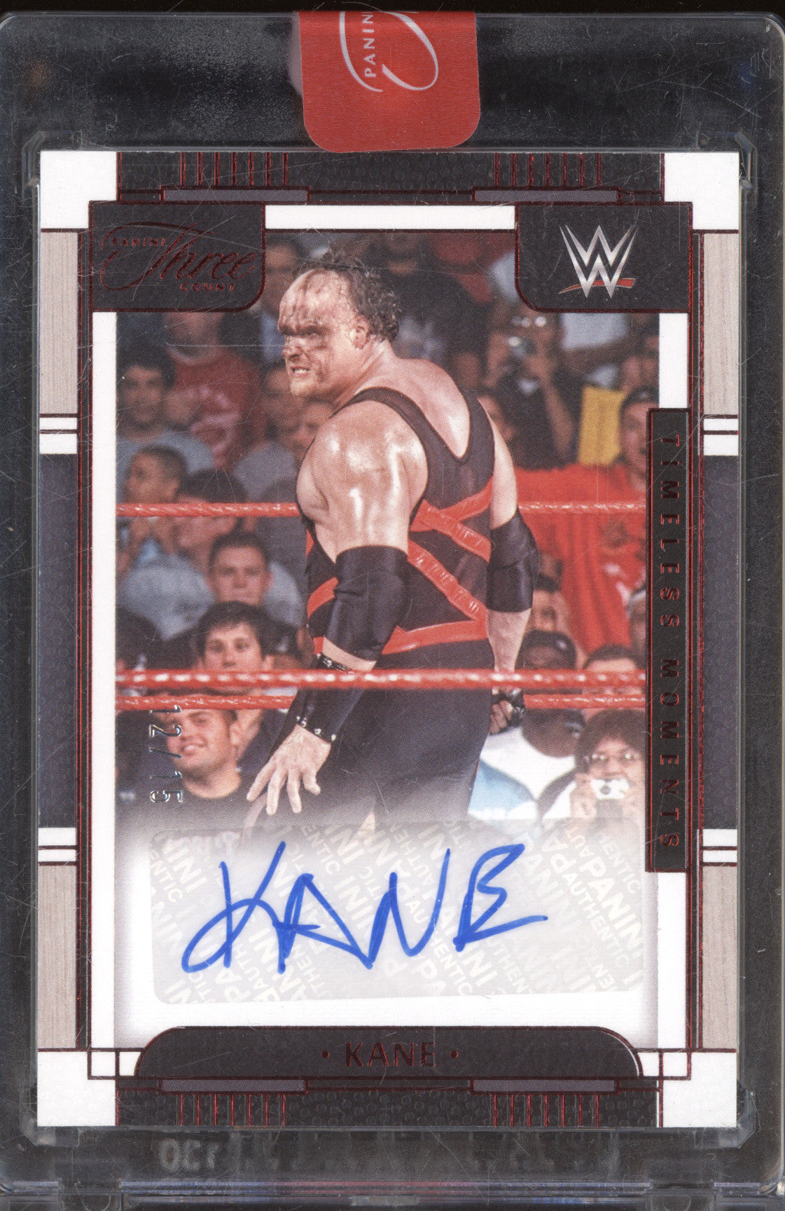2024 WWE Panini Three Count Timeless Moments Kane Red Auto 12/15