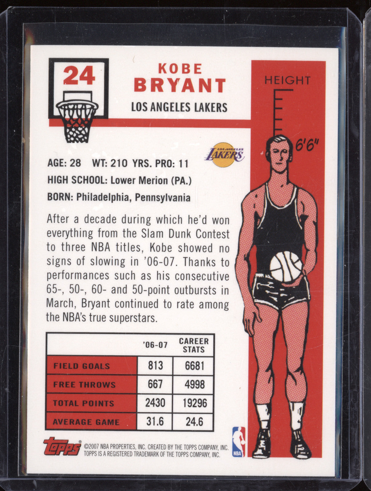 Kobe Bryant 2007 Topps 50th Anniversary 24