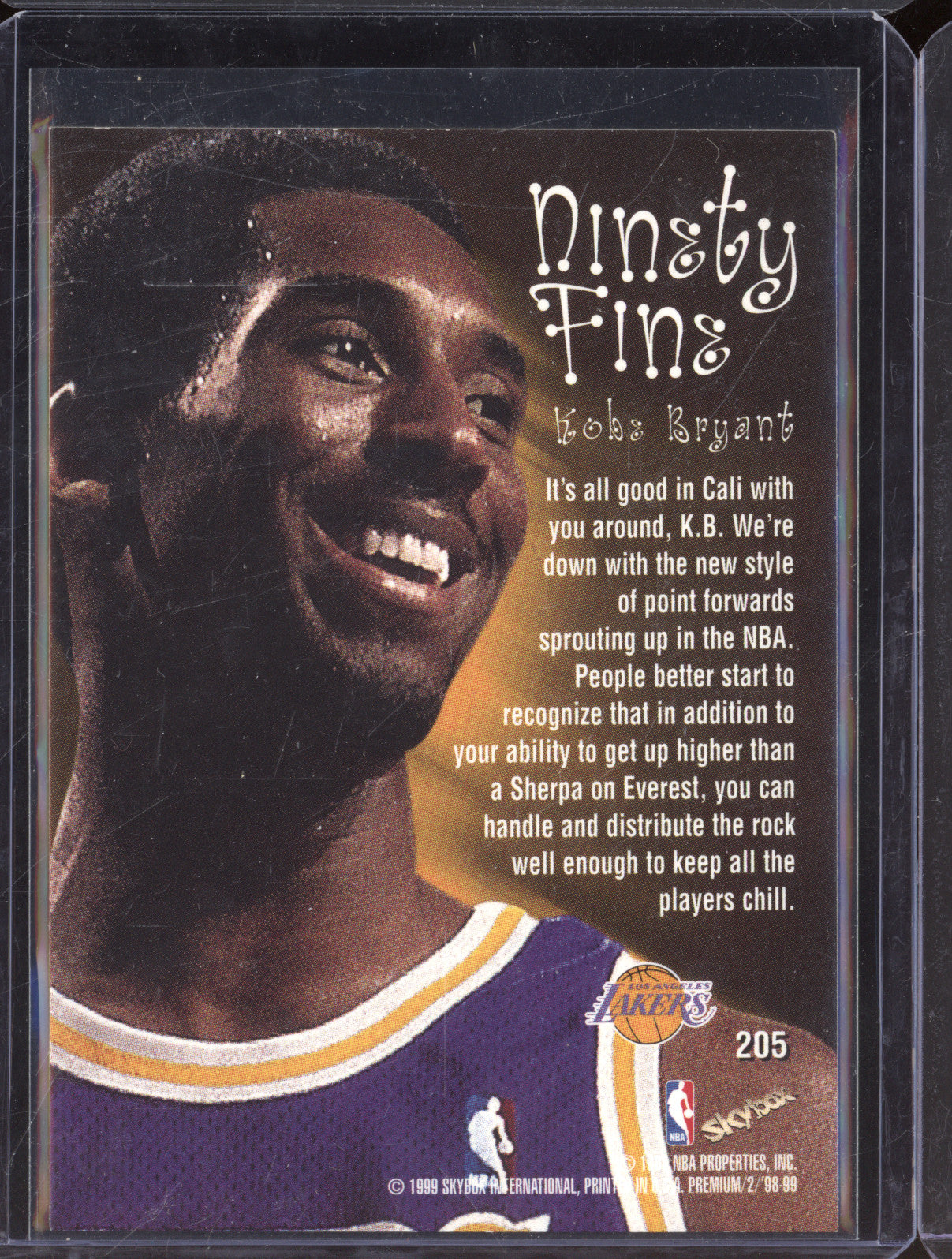Kobe Bryant 1998 Skybox Premium 205 Ninety Fine