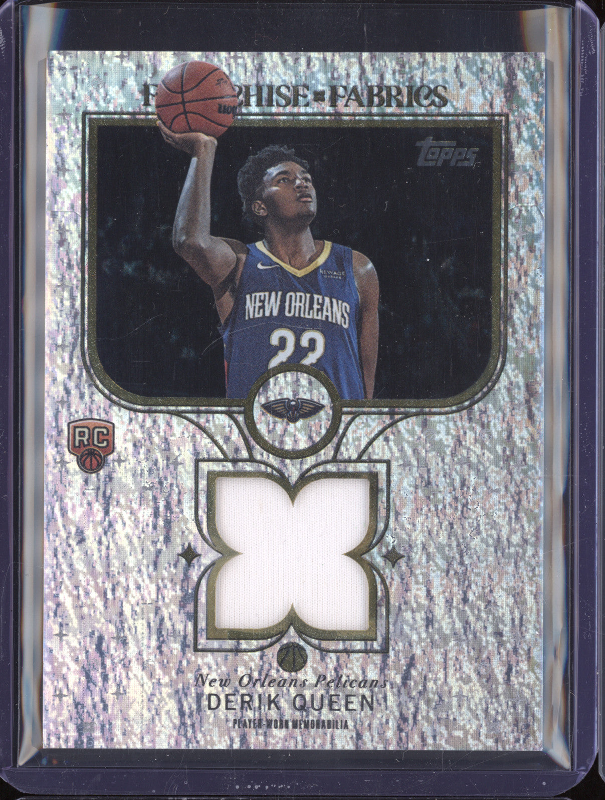 Derik Queen 2025 Topps Franchise Fabrics Holo Foil FF-DQ RC