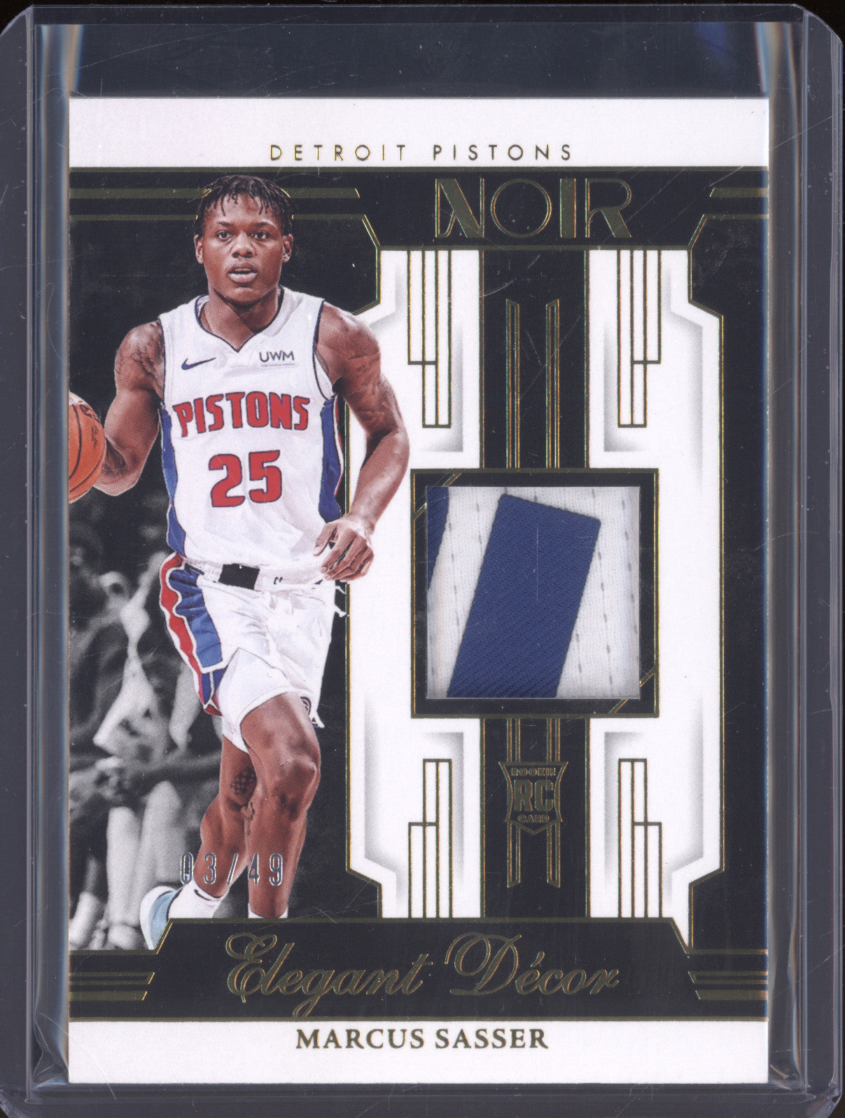 Marcus Sasser 2023-24 Panini Noir Elegant Decor EDR-SAS RC /49