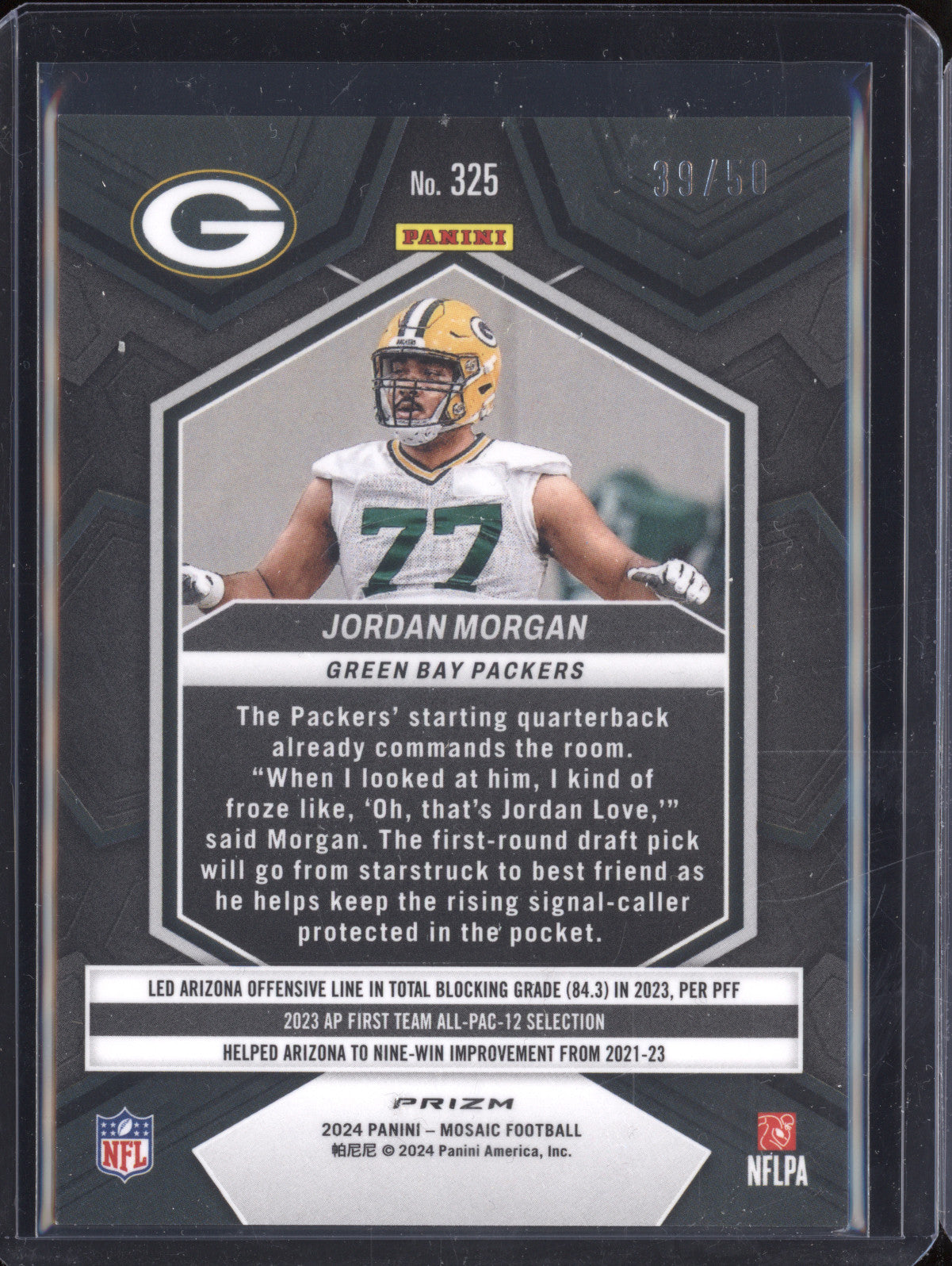 Jordan Morgan 2024 Panini Mosaic 325 RC 39/50