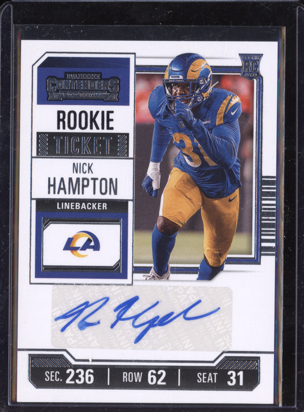 Nick Hamilton 2023 Panini Contenders 296 Rookie Ticket Auto RC