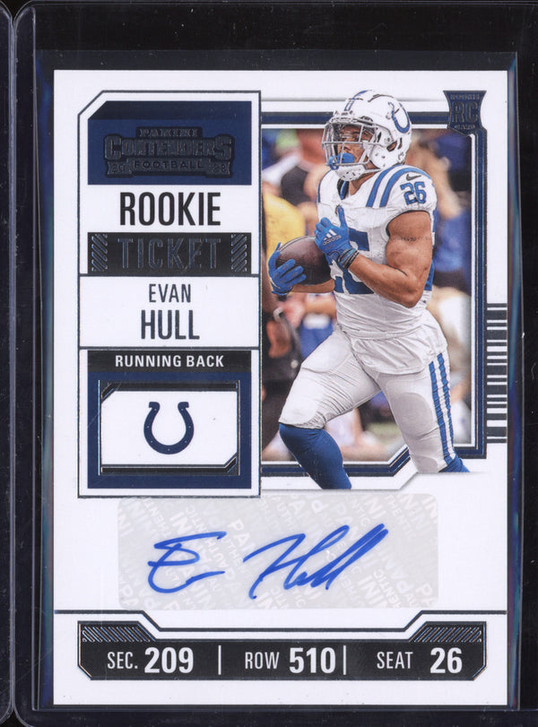 Evan Hull 2023 Panini Contenders 235 Rookie Ticket Auto RC