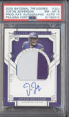 Justin Jefferson 2020 Panini NT PPA-JUJ Prodigy Patch Auto RC 49/99 PSA 8/10