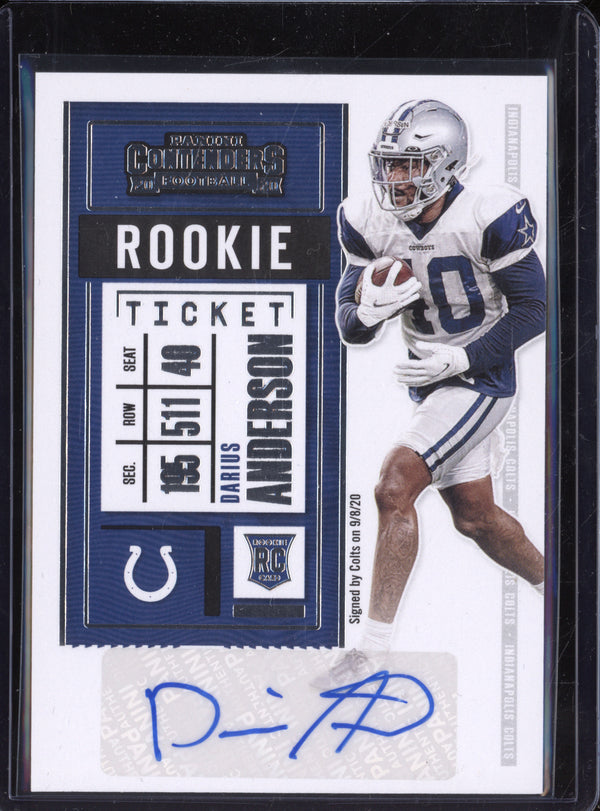 Darius Anderson 2020 Panini Contenders 297 Rookie Ticket Auto RC