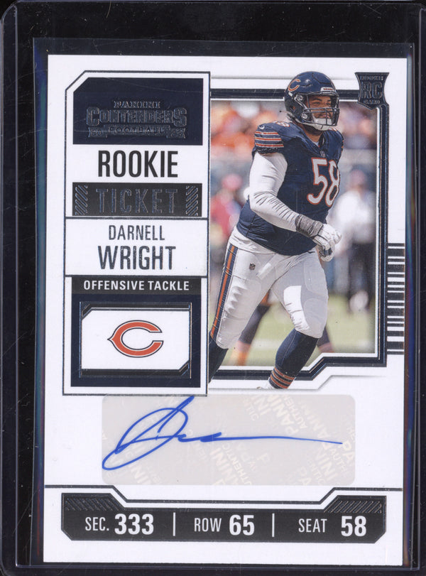 Darnell Wright 2023 Panini Contenders 227 Rookie Ticket Auto RC