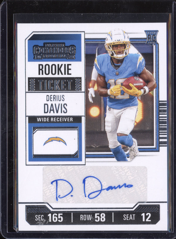 Derius Davis 2023 Panini Contenders 147 Rookie Ticket Auto RC