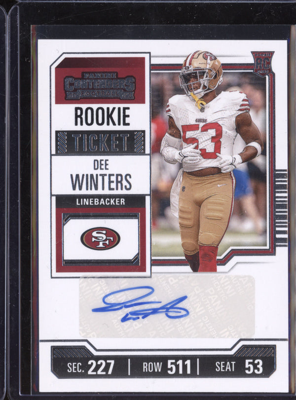 Dee Winters 2023 Panini Contenders 283 Rookie Ticket Auto RC