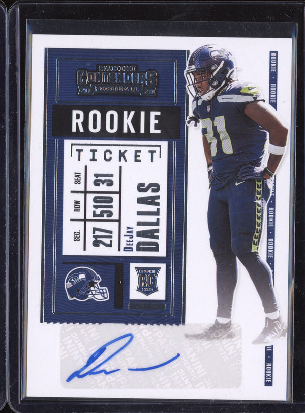 DeeJay Dallas 2020 Panini Contenders 192 Rookie Ticket Auto RC