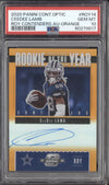 CeeDee Lamb 2020 Panini Contenders Optic ROY14 ROY Auto Orange RC 42/50 PSA 10