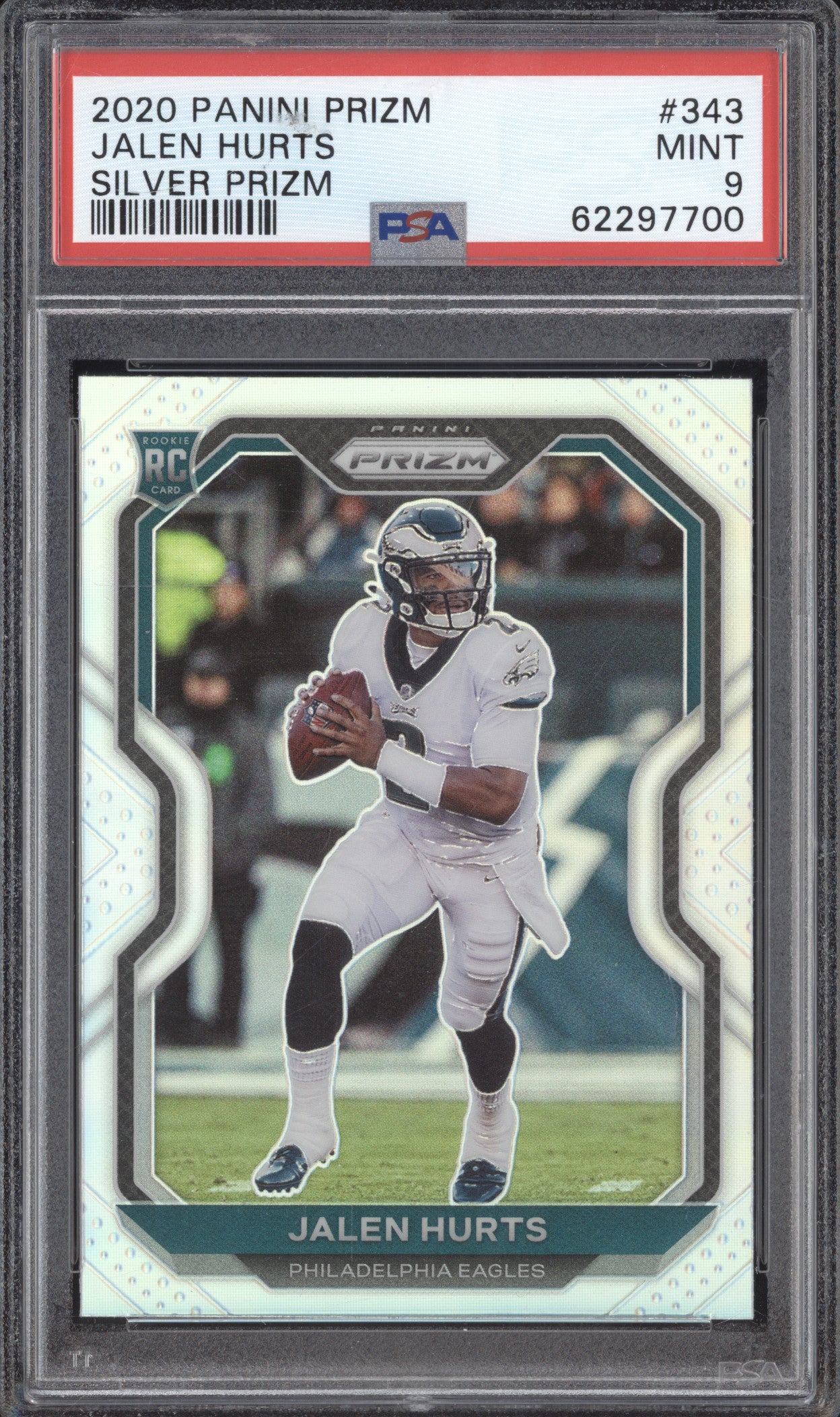 Jalen Hurts 2020 Panini Prizm 343 Silver RC PSA 9