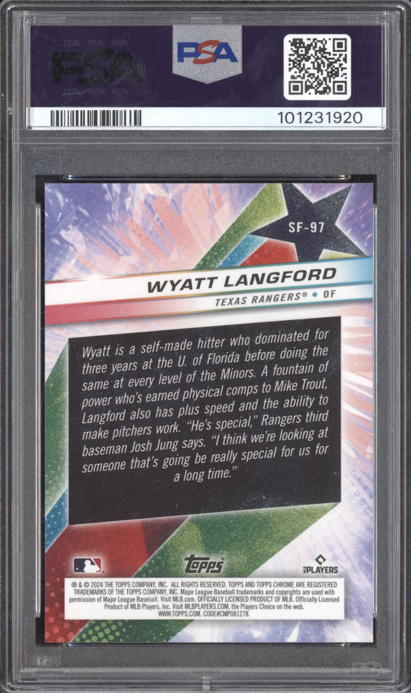 Wyatt Landford 2024 Topps Chrome Cosmic SF-97 Starfractor Red Flare RC /5 PSA 10