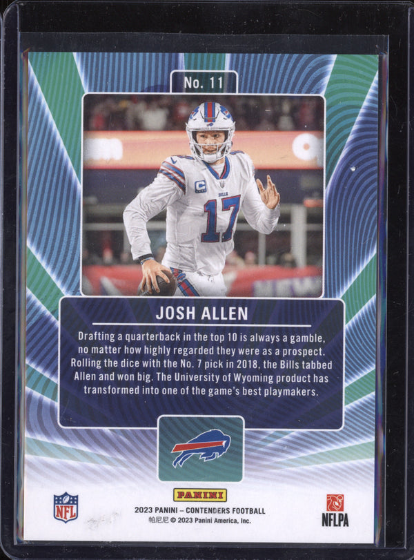 Josh Allen 2023 Panini Contenders 11 Winning Ticket Silver