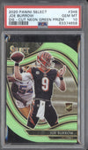 Joe Burrow 2020 Panini Select 346 Die-Cut Neon Green RC PSA 10