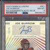 Joe Burrow 2020 Panini Illusions RE1 Rookie Endorsements Auto Blue RC /75 PSA 8