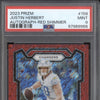 Justin Herbert 2023 Panini Prizm 158 Autograph Red Shimmer 34/35 PSA 9