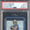 Justin Herbert 2020 Panini One 103 Autograph RC 11/49 PSA 9/10