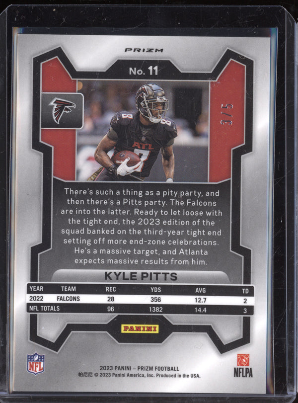 Kyle Pitts 2023 Panini Prizm 11 Gold Vinyl 3/5