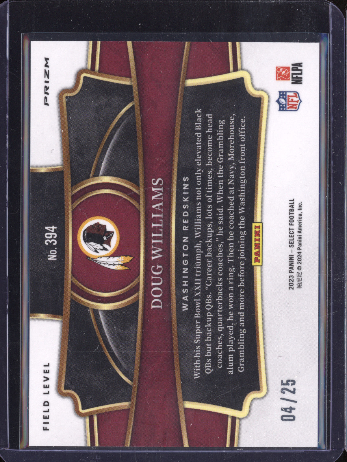 Doug Williams 2023 Panini Select 394 Field Level Tie-Dye 4/25