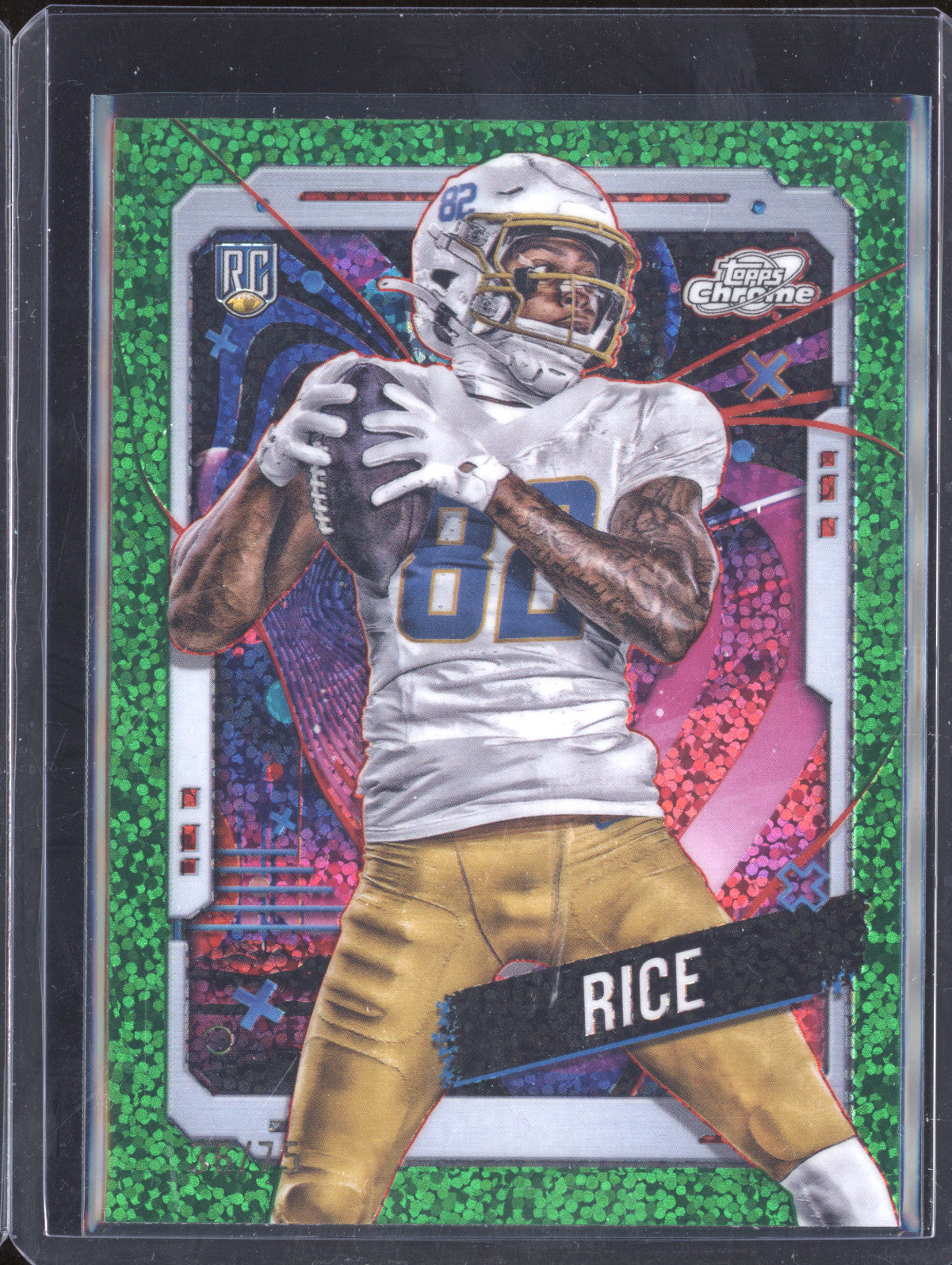 Brenden Rice 2024 Topps Cosmic Chrome 154 Green Space Dust RC 36/75