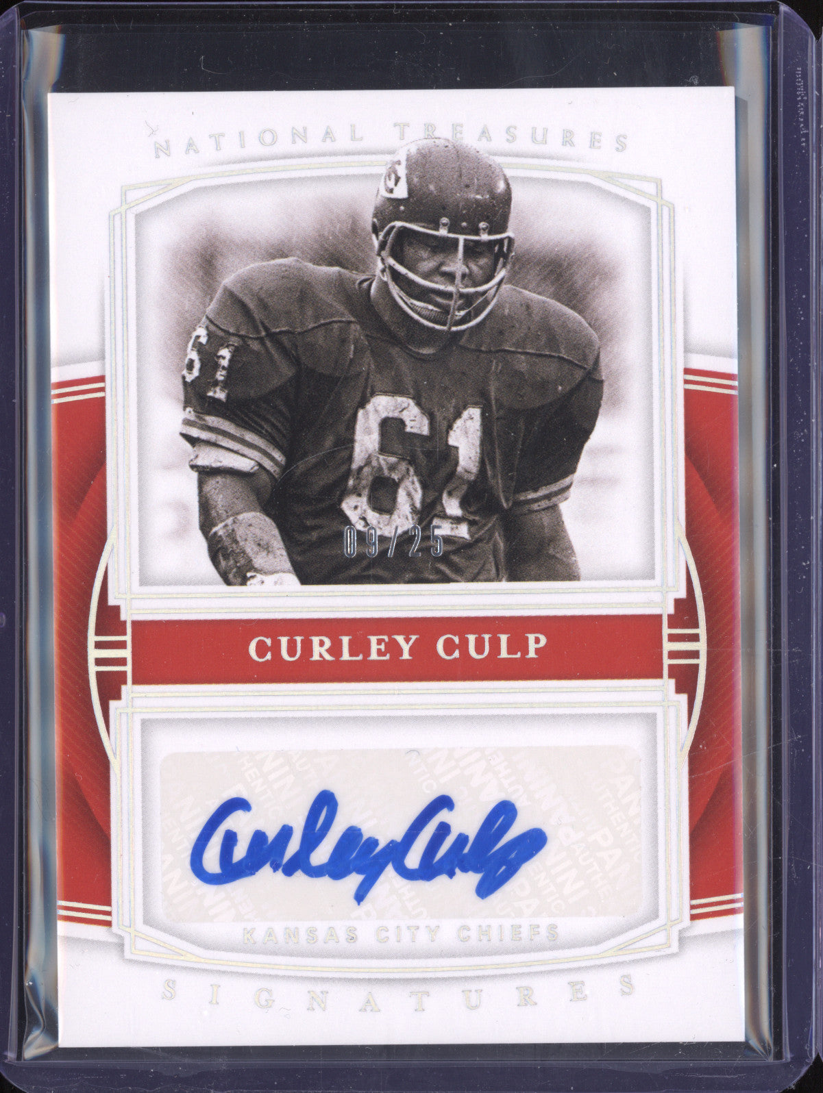 Curley Culp 2019 Panini National Treasures S-CC Signatures Holo Silver 9/25