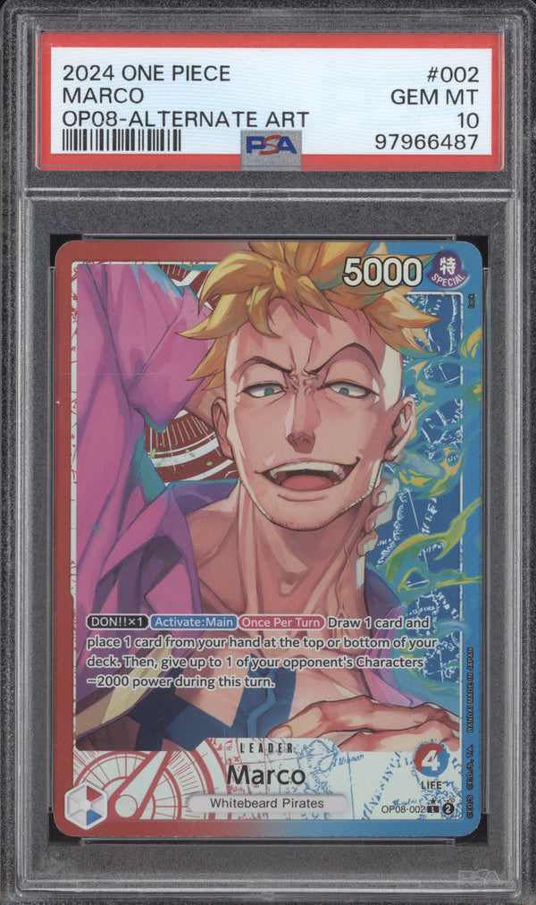 Marco 2024 One-Piece OP08 Two Legends 2 Alternate Art PSA 10