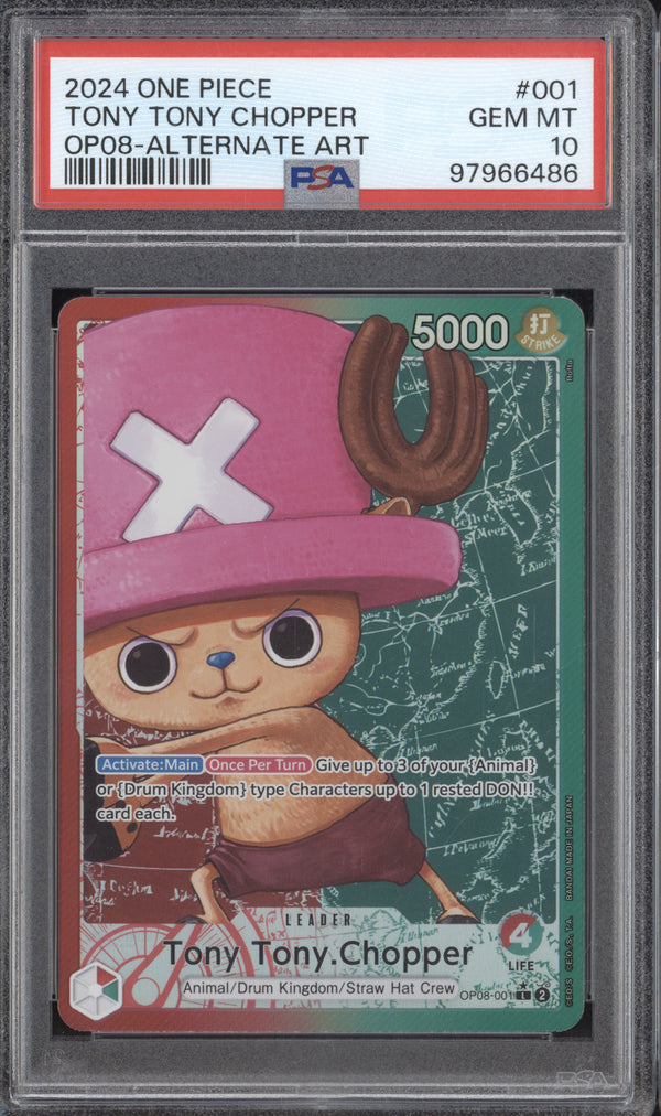 Tony Tony.Chopper 2024 One-Piece OP08 Two Legends 1 Alternate Art PSA 10