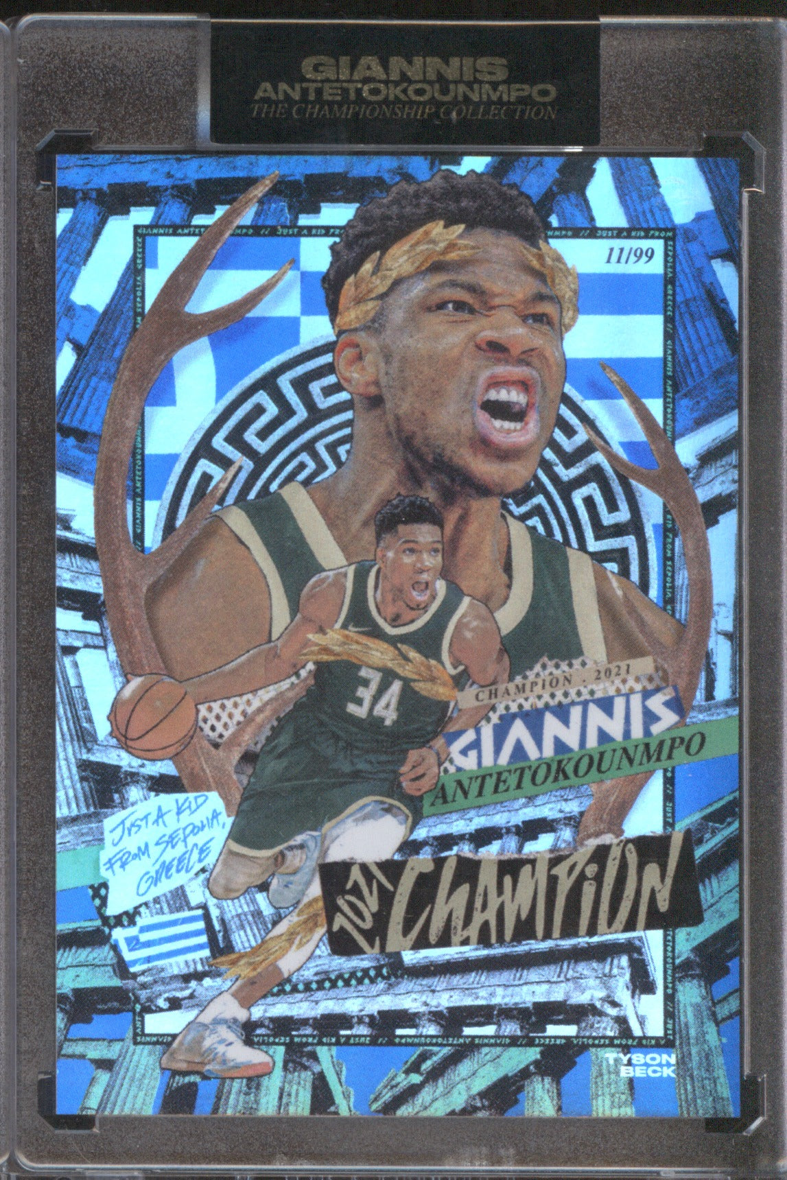 Giannis Antetokounmpo 2021 Tyson Beck 2021 Champion Rainbow Foil /99