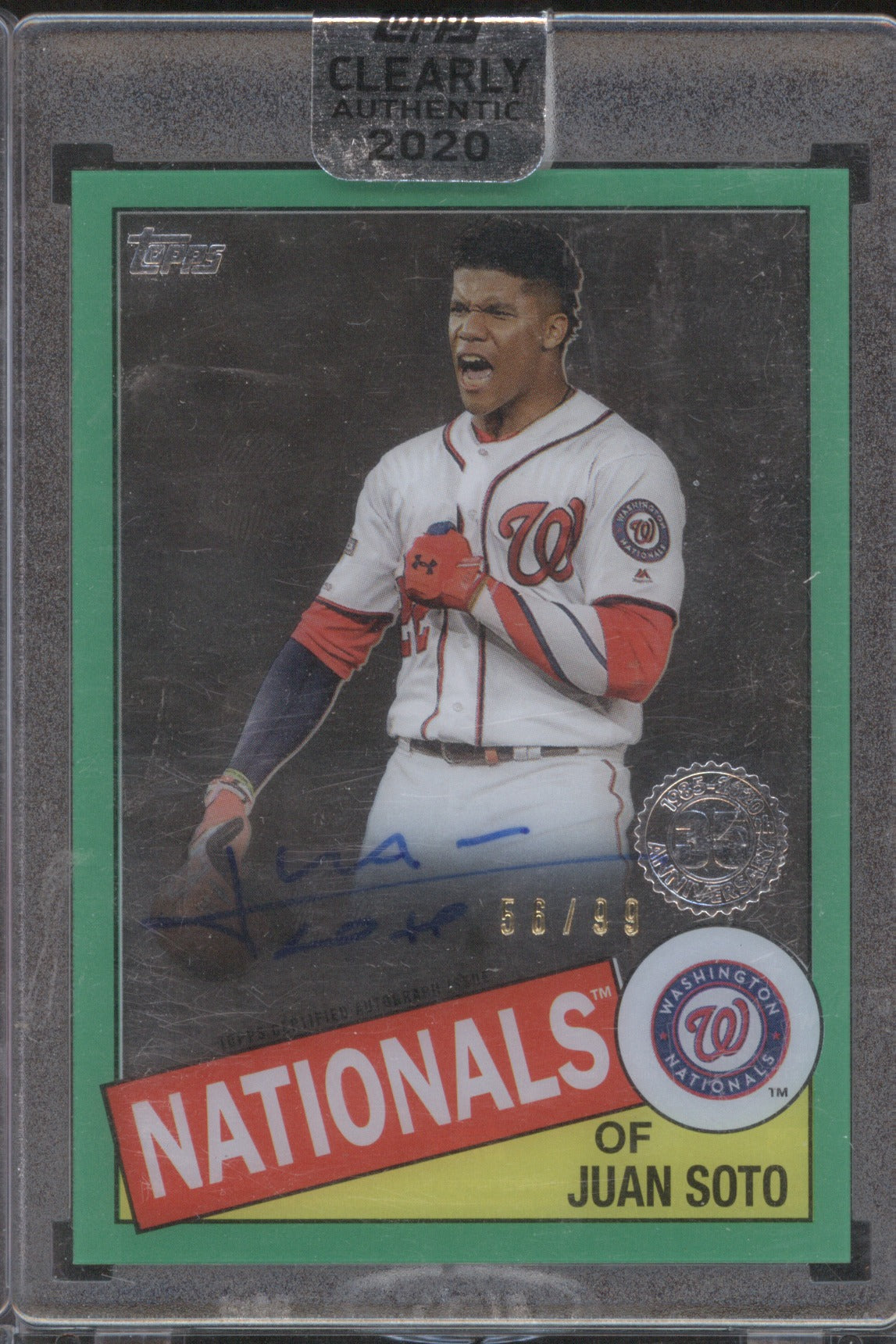 Juan Soto 2020 Topps Clearly Authentic #TBA-JS Green Auto /99