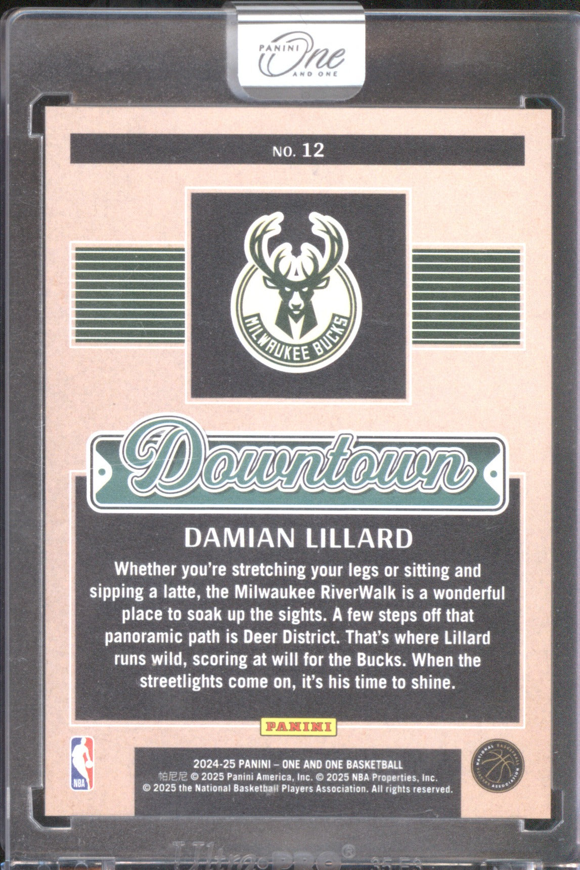 2024-25 Panini One and One Damian Lillard #12 Downtown