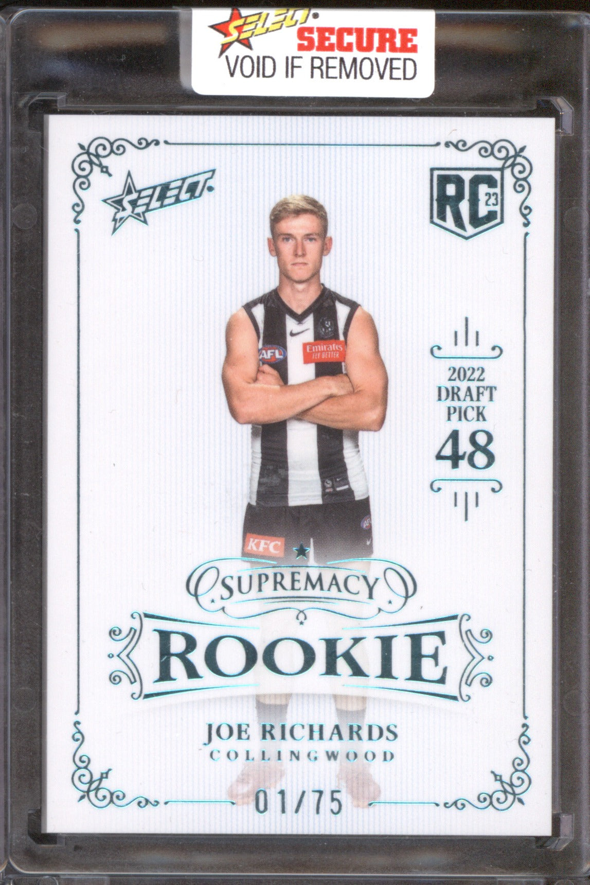 2023 Select Supremacy RPB48 Rookie Platinum Blue Joe Richards 01/75 LOW
