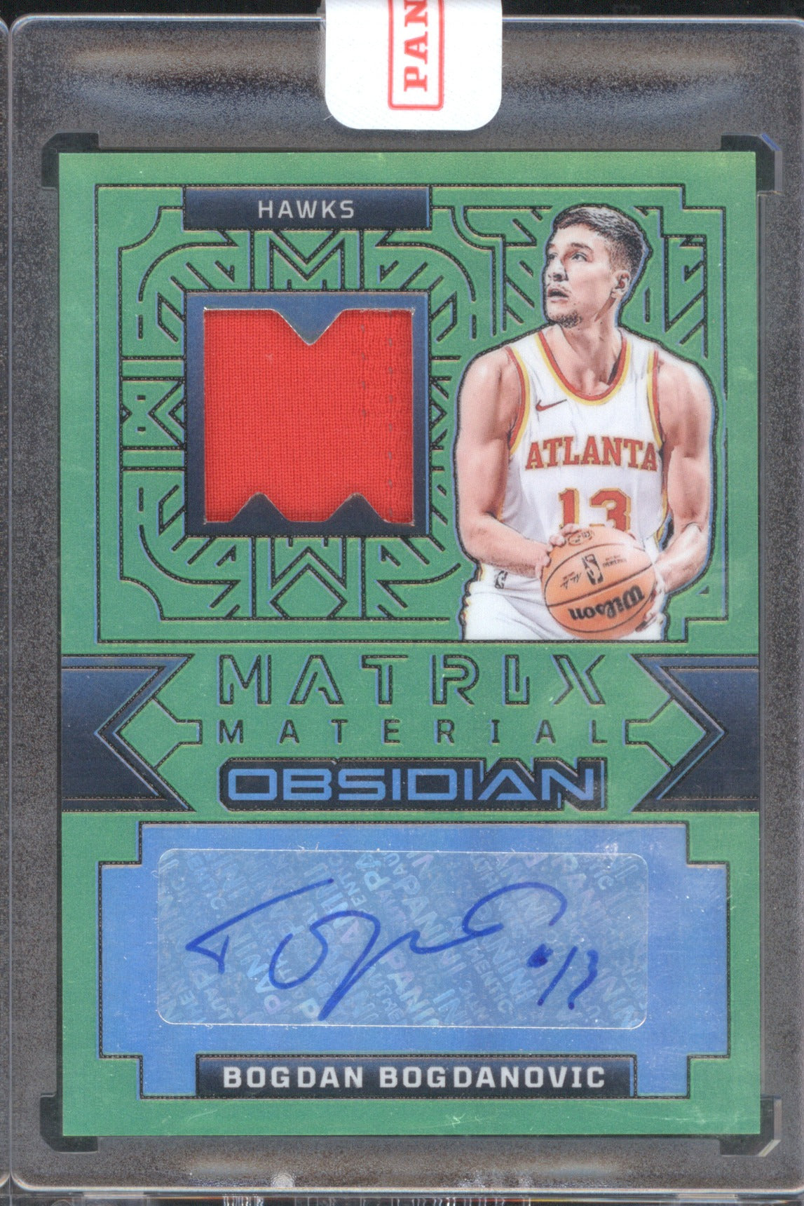 Bogdan Bogdanovic 2023-24 Panini Obsidian #MM-BOG Matrix Material Auto Green /20