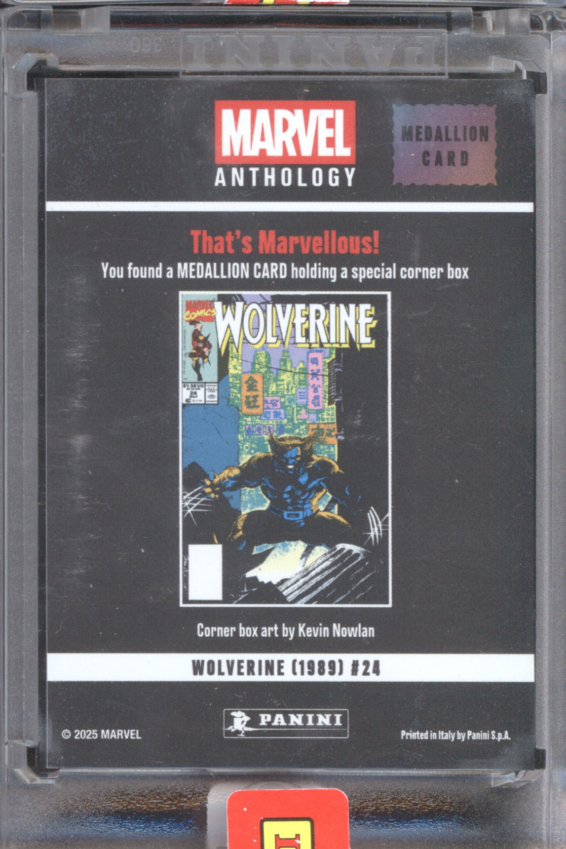 Wolverine (1989) 2025 Panini Marvel Anthology #24 Medallion Card