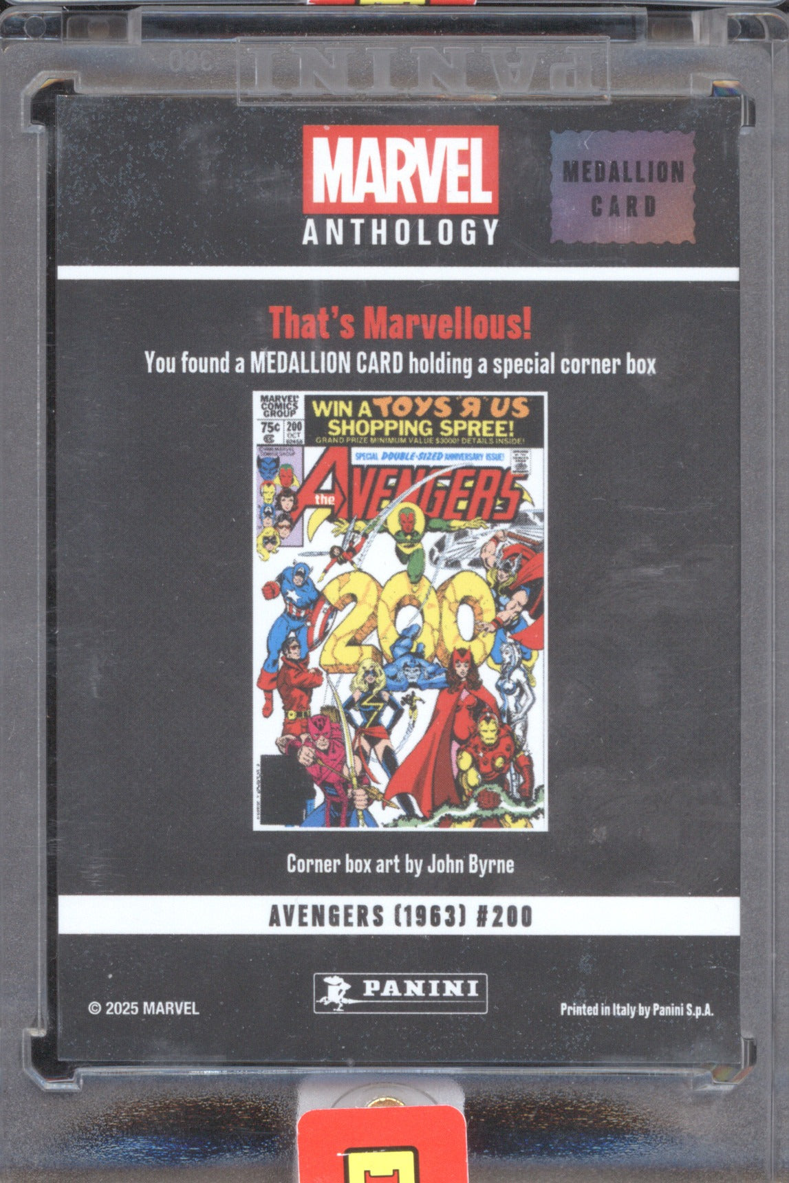 Avengers (1963) 2025 Panini Marvel Anthology #200 Medallion Card