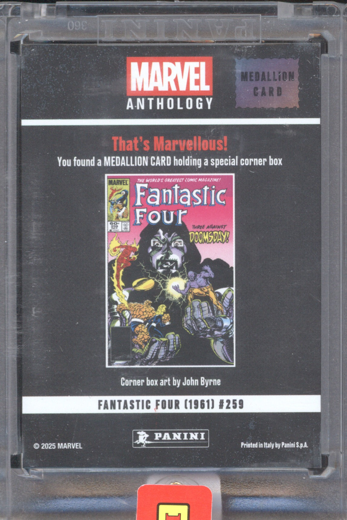Fantastic Four (1961) 2025 Panini Marvel Anthology #259 Medallion Card