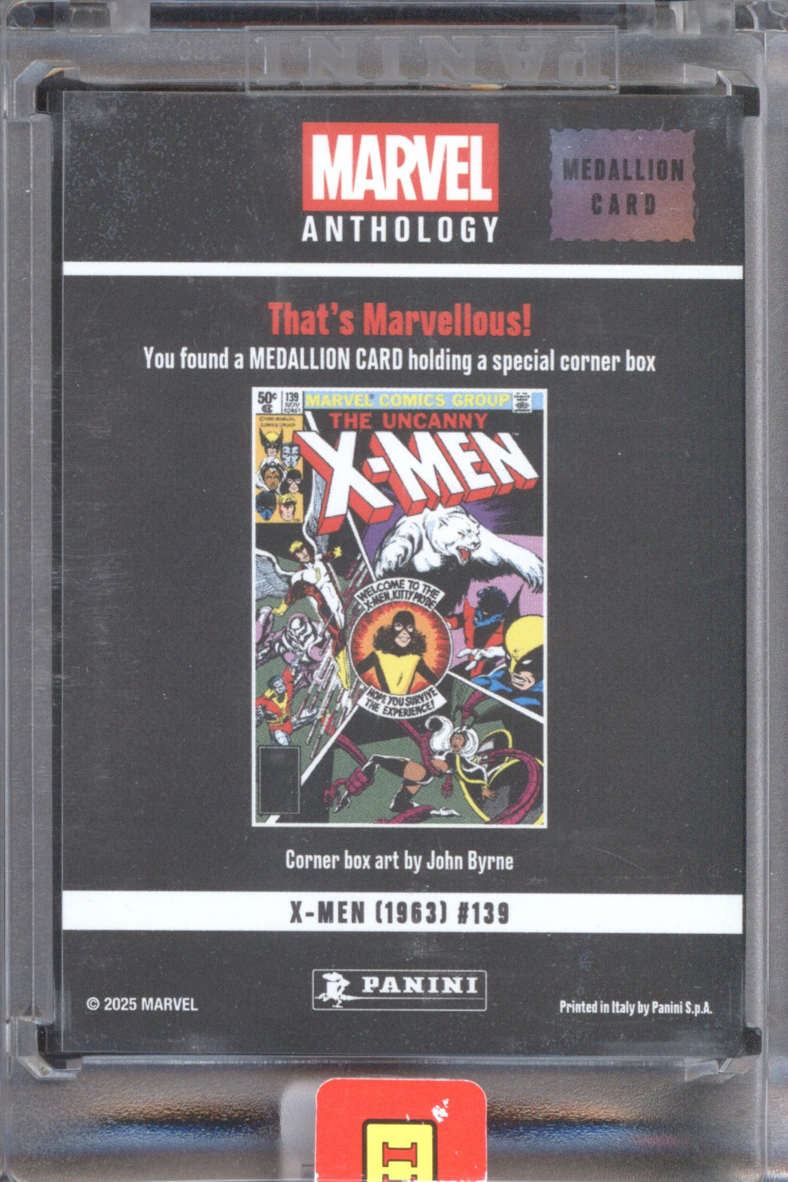 X-Men (1963) 2025 Panini Marvel Anthology #139 Medallion Card
