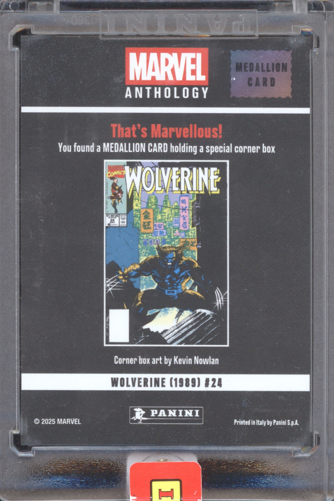 Wolverine (1989) 2025 Panini Marvel Anthology #24 Medallion Card