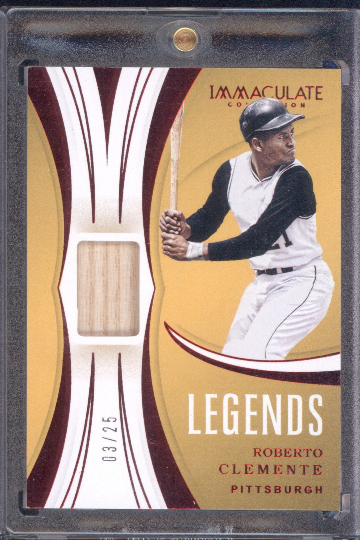 Roberto Clemente 2019 Panini Immaculate Collection #LM-CL Bat Relic Legends /25