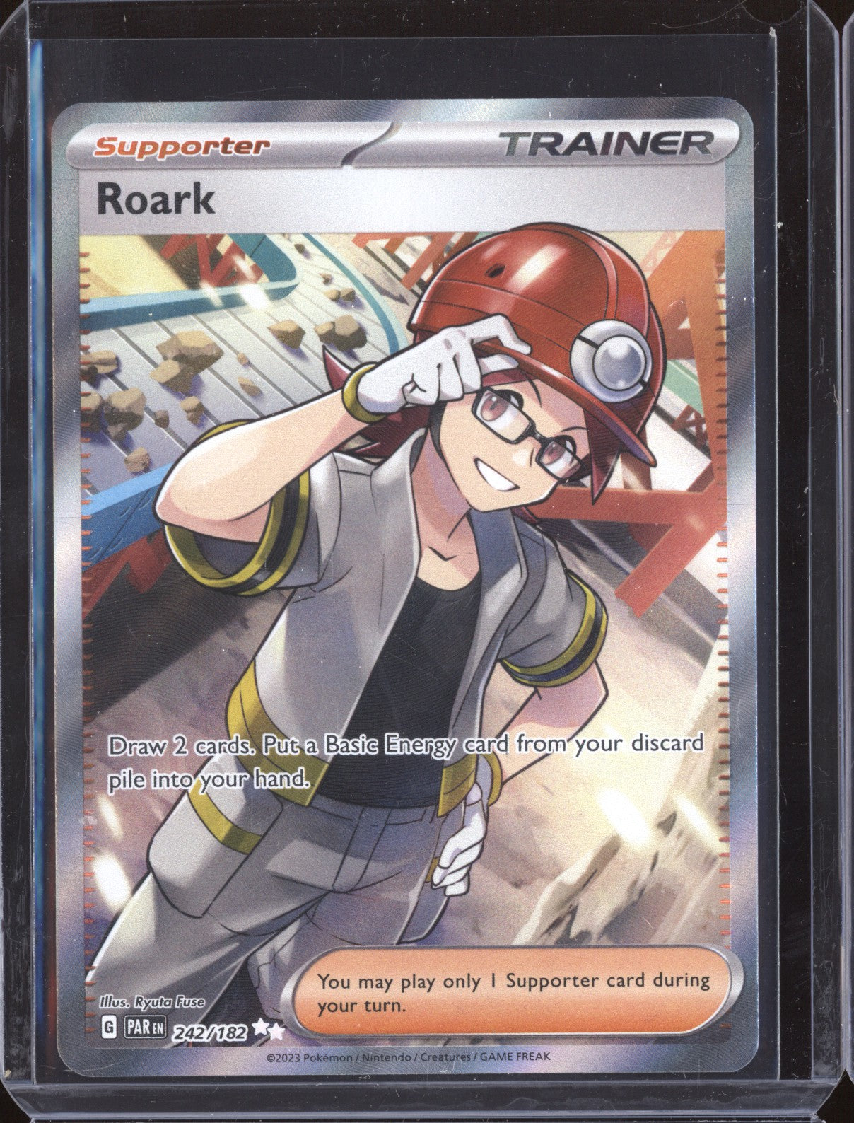 Roark 2023 Pokemon Paradox Rift 242/182 Full Art Trainer