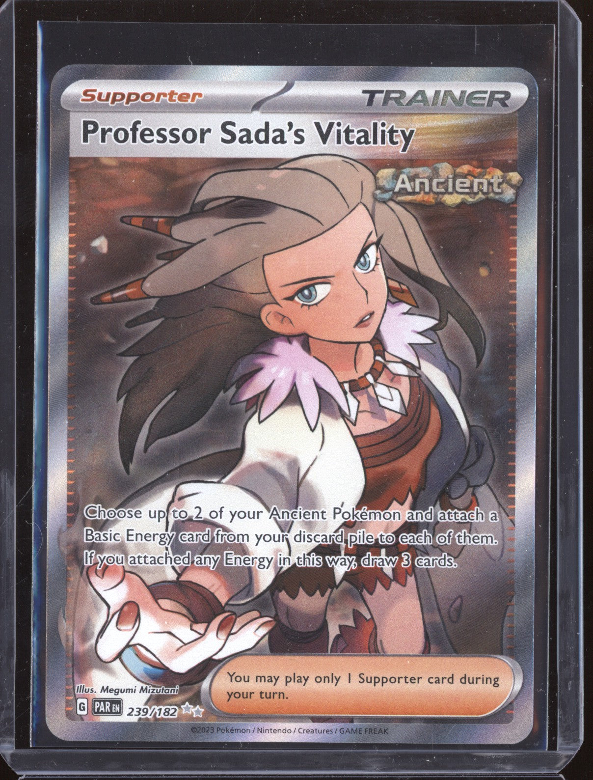 Professor Sada's Vitality 2023 Pokemon Paradox Rift 239/182 Full Art Trainer