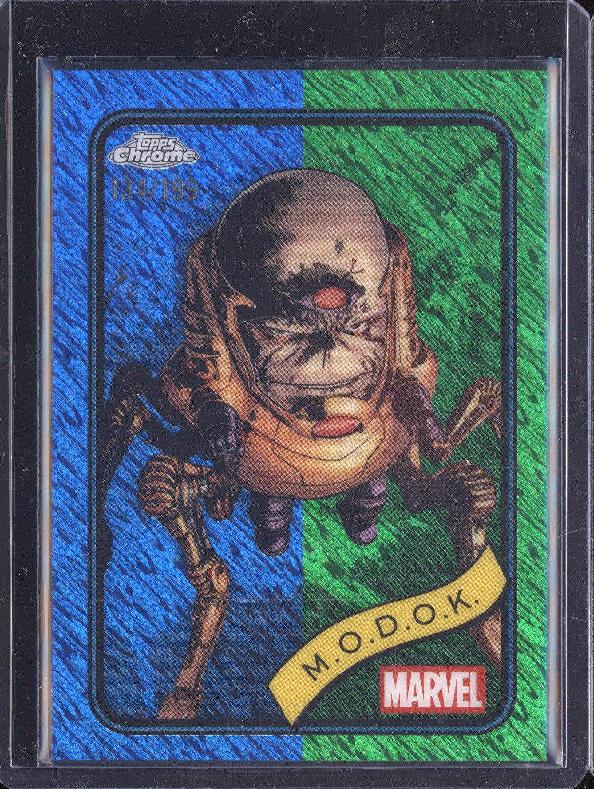 M.O.D.O.K. 2025 Topps Chrome Marvel 117 Blue & Green Shimmer Refractor 134/199