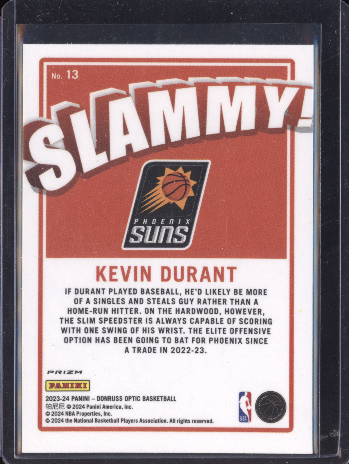 Kevin Durant 2023-24 Panini Donruss Optic 13 Slammy!